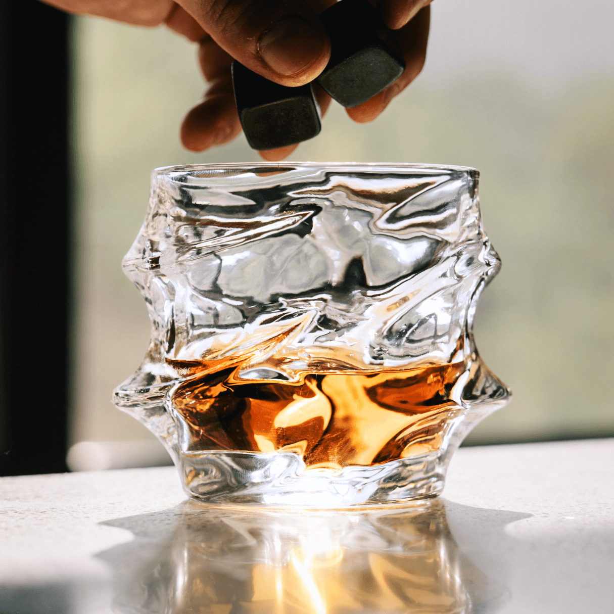 Service de verres et carafe en cristal japonais Storm